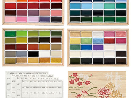 Acuarelas Gansai Tambi - Set de 100 colores - Edición Limitada Aniversario - ColorSwatch