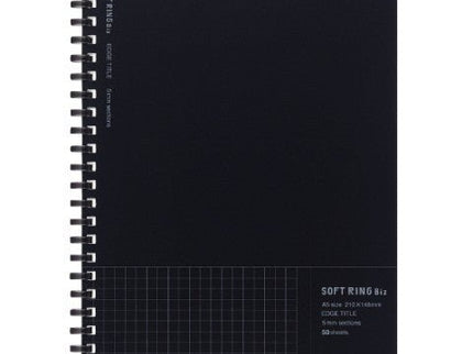 Biz Soft Ring Notebook A5 - 50 Hojas - Cuadrícula - Negro - ColorSwatch