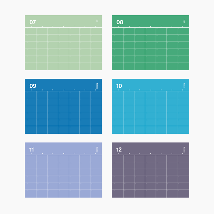 Calendario de Pared SIN FECHAS - POKETO - ColorSwatch