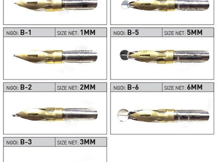 Dip Pen Nibs - B 1.0mm - Set 2 - ColorSwatch