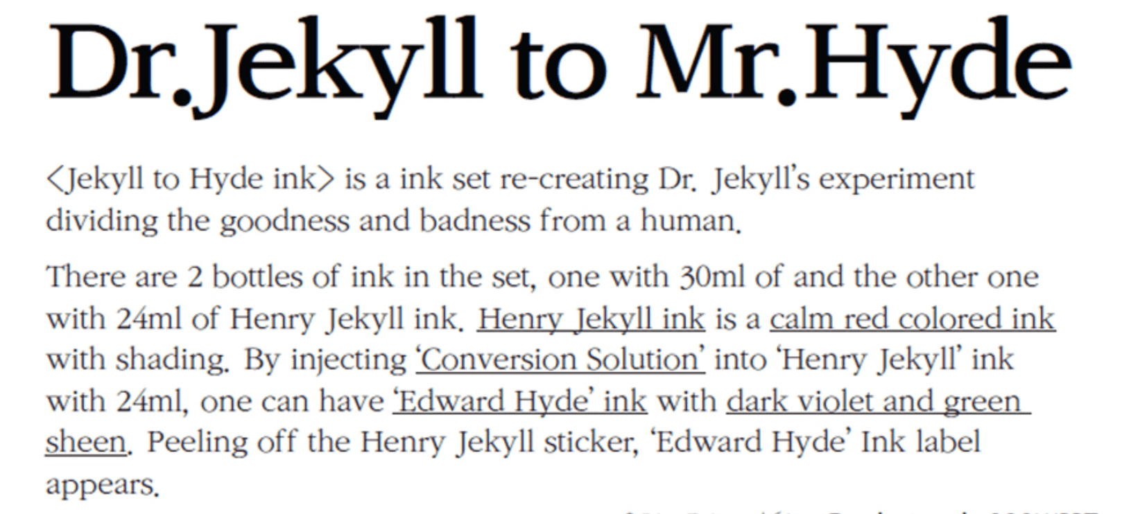 Dr. Jeckyll to Mr. Hyde - Set de Tintas - ColorSwatch