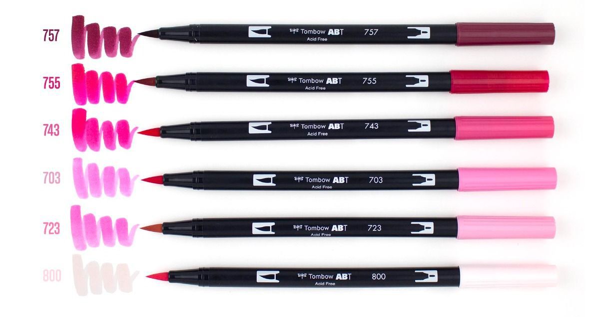 Dual Brush - Set de 6 - Rosado - ColorSwatch