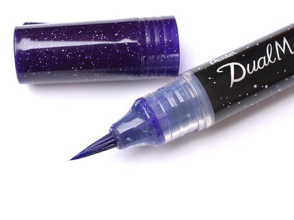Dual Metallic Glitter Brush Pens - ColorSwatch