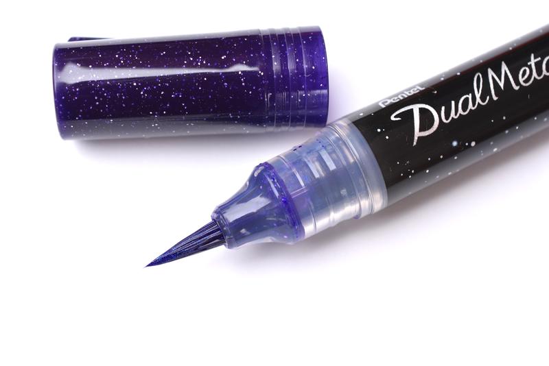Dual Metallic Glitter Brush Pens - ColorSwatch