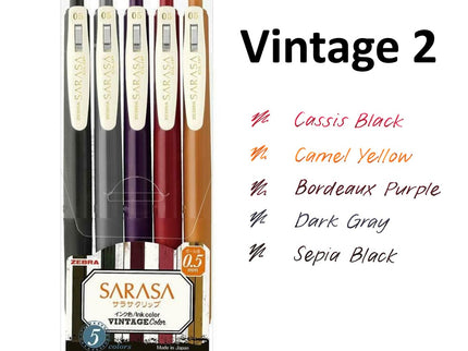 Sarasa Vintage 2 - 0.5mm - Set de 5