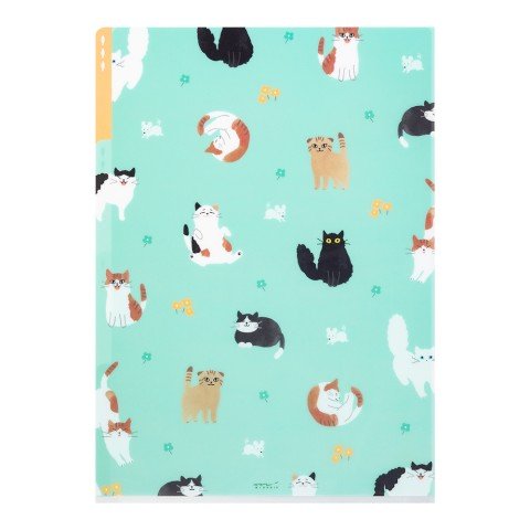Folder de 3 Compartimentos A4 - Gatos Verde - ColorSwatch