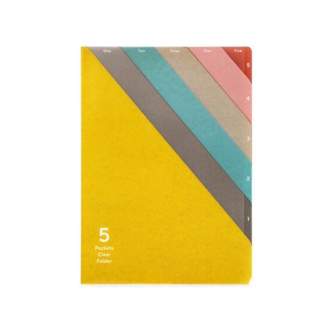Folder de 5 Compartimentos A4 - Lineas Amarillo - ColorSwatch