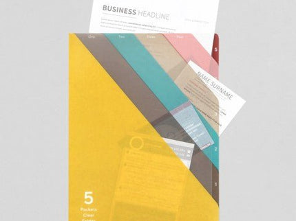 Folder de 5 Compartimentos A4 - Lineas Amarillo - ColorSwatch