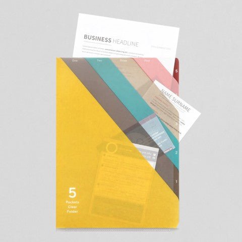 Folder de 5 Compartimentos A4 - Lineas Amarillo - ColorSwatch