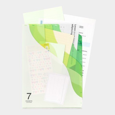 Folder de 7 Compartimentos A4 - Olas Verde - ColorSwatch