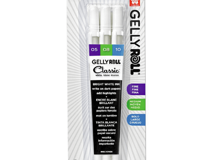 Gelly Roll Set 3 Blancos - 0.5, 0.8 y 1.0 - ColorSwatch