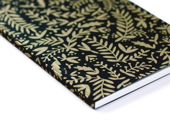 Cuaderno  -  Nature Pattern - Gold on Black