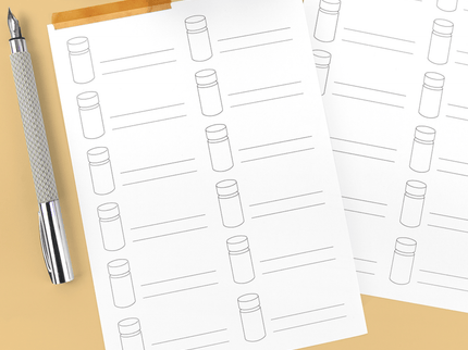 Ink Swatch - Impression Paper A5 - Frascos Pequeños - ColorSwatch