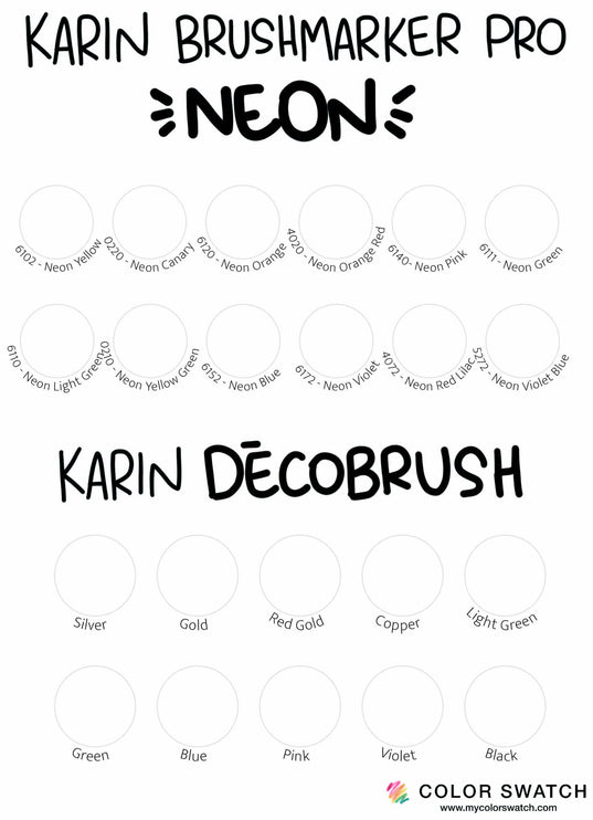 Karin NEON & Decobrush Swatch - ColorSwatch