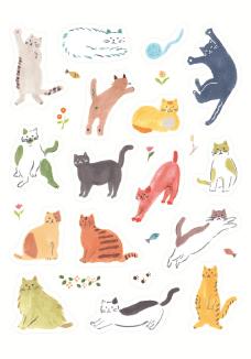 Kitta - Seal Stickers - Cat - ColorSwatch