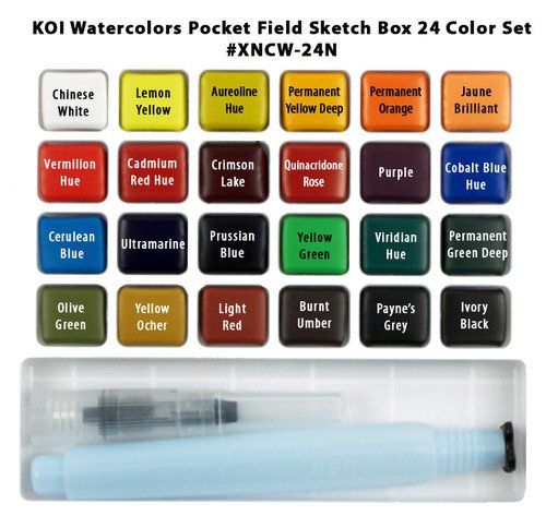 Koi Acuarelas - Pocket Field Set 24 - Clásicos - ColorSwatch