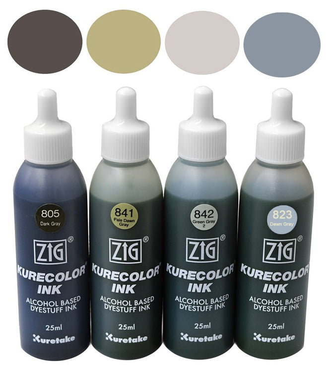 Kurecolor - Alcohol Ink - Gray Tones - ColorSwatch
