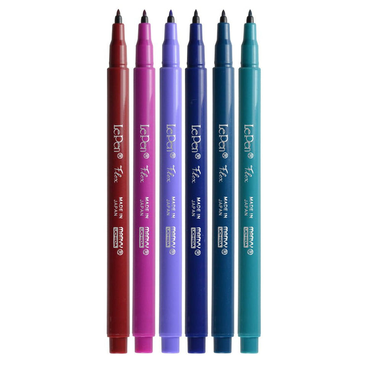 Le Pen Flex Brushpens - Set de 6 - Jewel - ColorSwatch