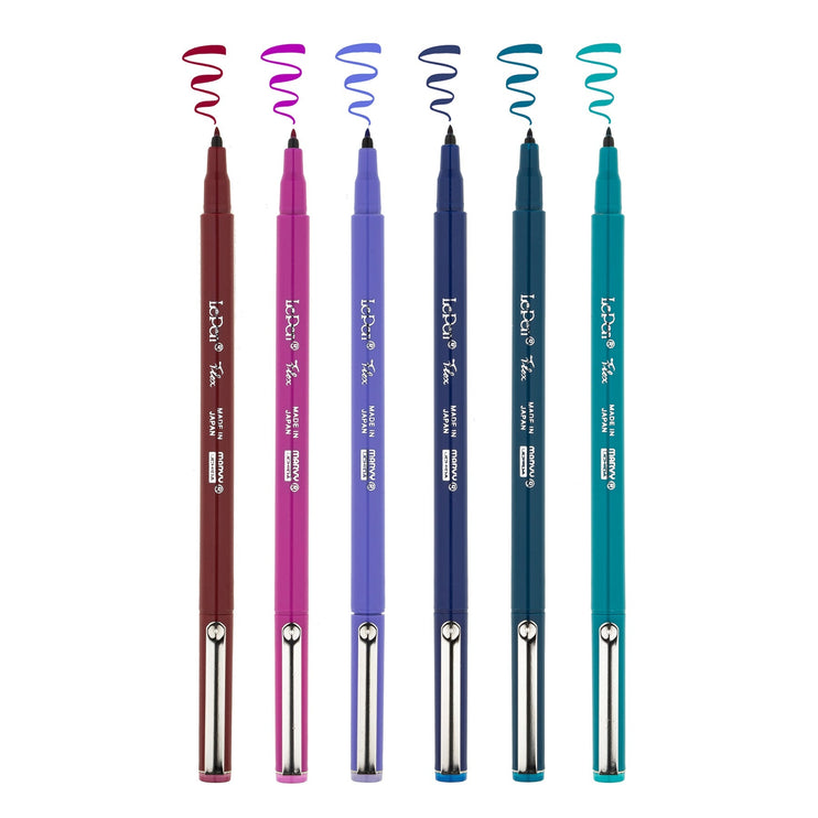 Le Pen Flex Brushpens - Set de 6 - Jewel - ColorSwatch