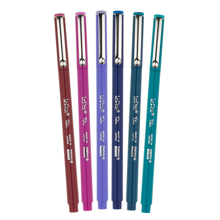 Le Pen Flex Brushpens - Set de 6 - Jewel - ColorSwatch