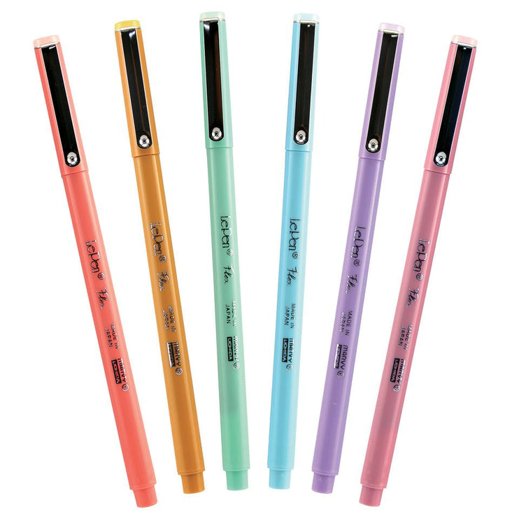 Le Pen Flex Brushpens - Set de 6 - Pastel - ColorSwatch