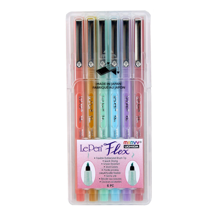 Le Pen Flex Brushpens - Set de 6 - Pastel - ColorSwatch