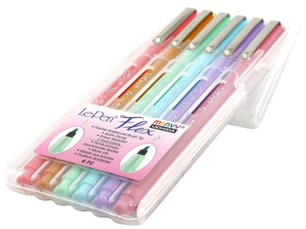 Le Pen Flex Brushpens - Set de 6 - Pastel - ColorSwatch