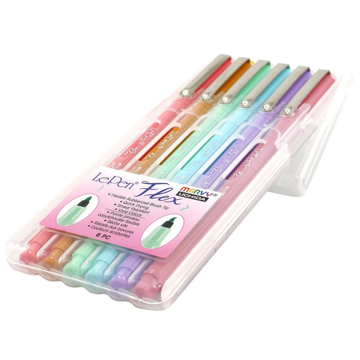 Le Pen Flex Brushpens - Set de 6 - Pastel - ColorSwatch