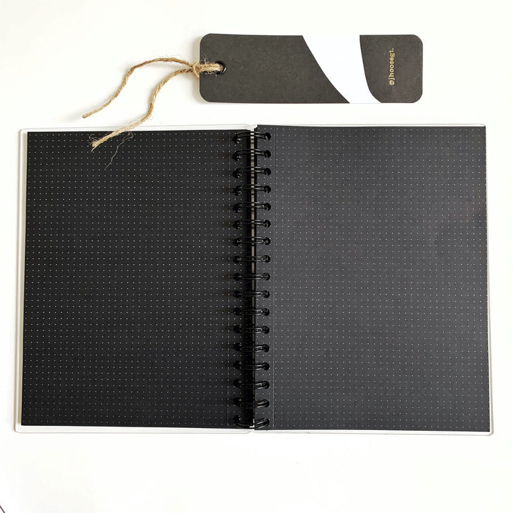 Libreta Acrílica - Papel Negro - Puntos - ColorSwatch