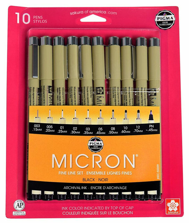 Pigma Micron - Set de 10