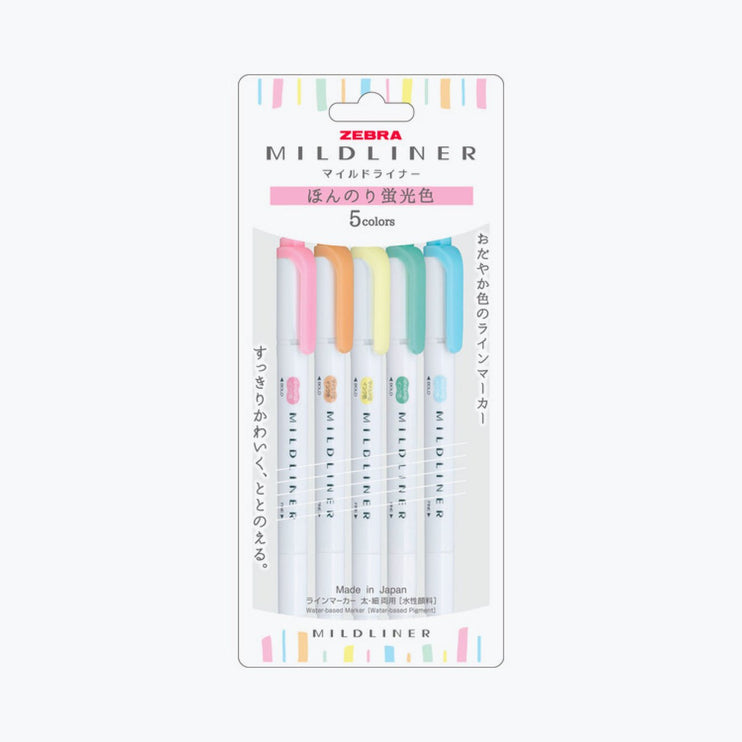 Mildliner - Set 5 - Mild and Fluorescent - ColorSwatch
