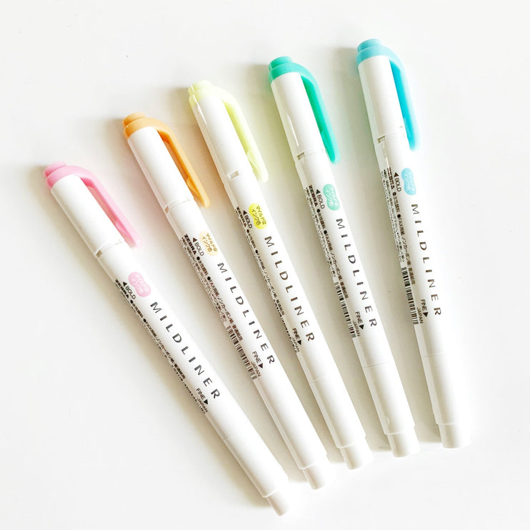Mildliner - Set 5 - Mild and Fluorescent - ColorSwatch