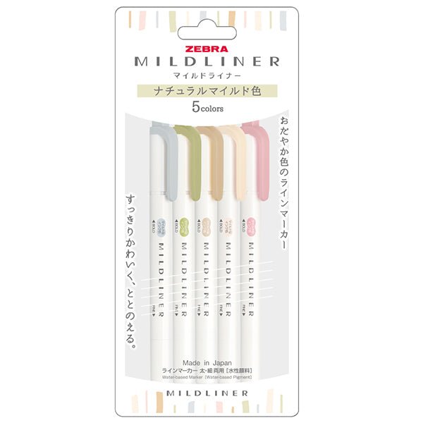 Mildliner - Set 5 - Natural (nuevo) - ColorSwatch