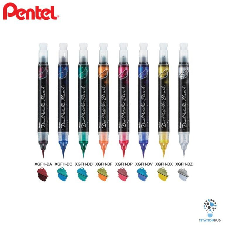 Dual Metallic Glitter Brush Pen - (Unidad)