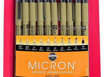 Pigma Micron - Set de 10 - ColorSwatch
