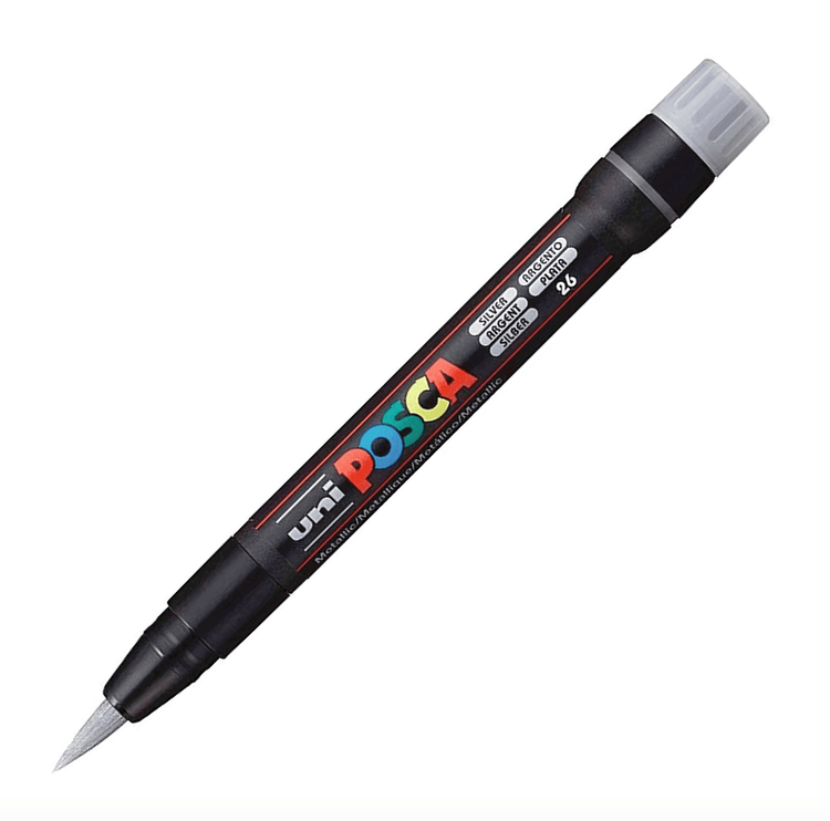 Posca Brush - PCF - 350 - Plateado - ColorSwatch