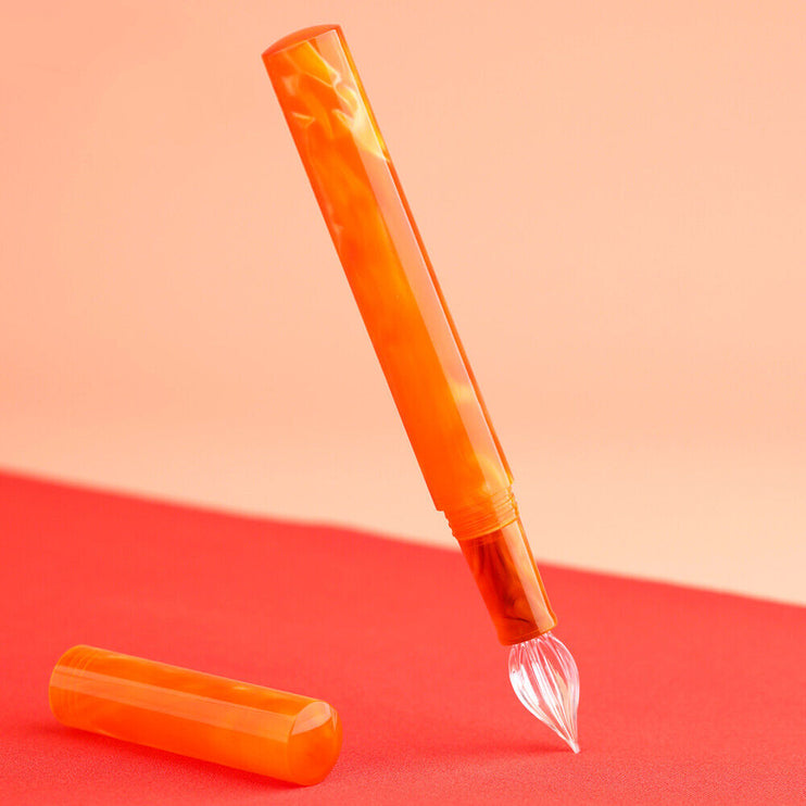 N6 Glass Dip Pen/Fountain Pen - Naranja