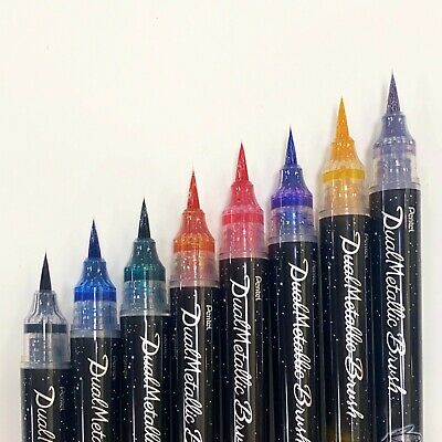 Dual Metallic Glitter Brush Pen - (Unidad)