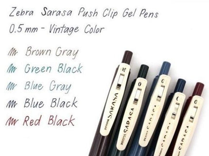 Sarasa Vintage 1 - 0.5mm - Set de 5 - ColorSwatch
