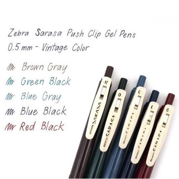 Sarasa Vintage 1 - 0.5mm - Set de 5 - ColorSwatch