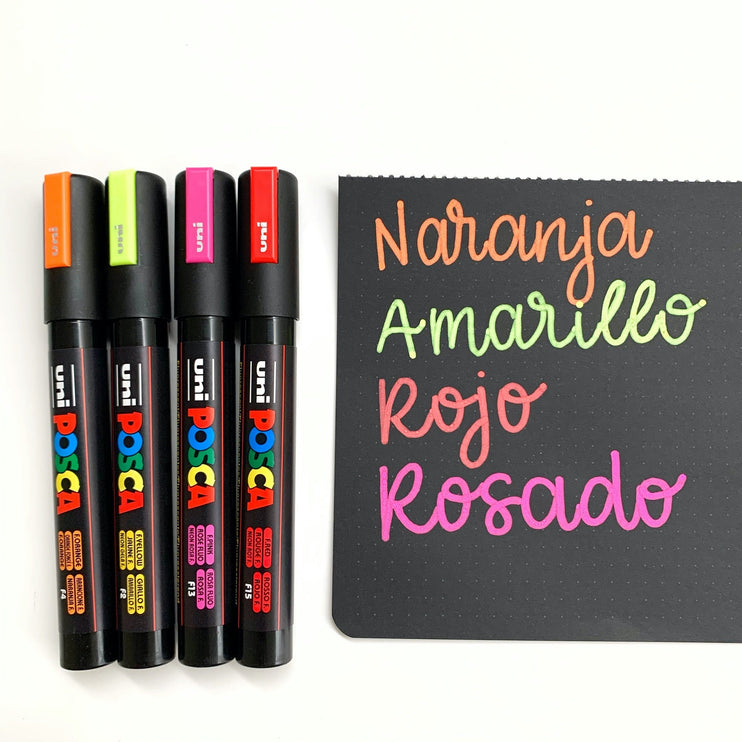 Set de 4 Posca PC - 5M - Neon - ColorSwatch