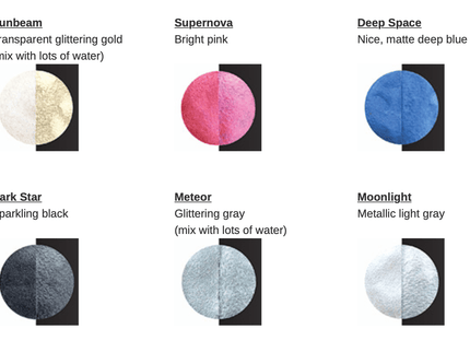 Set de 6 Acuarelas Perladas - Galaxy - ColorSwatch