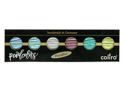 Set de 6 Acuarelas Perladas - Paradise - ColorSwatch