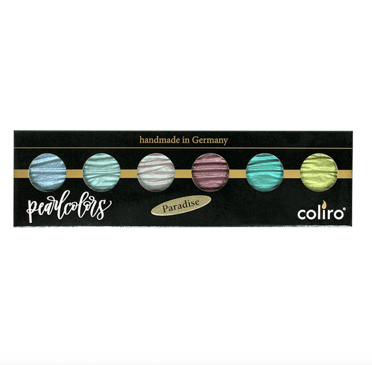 Set de 6 Acuarelas Perladas - Paradise - ColorSwatch