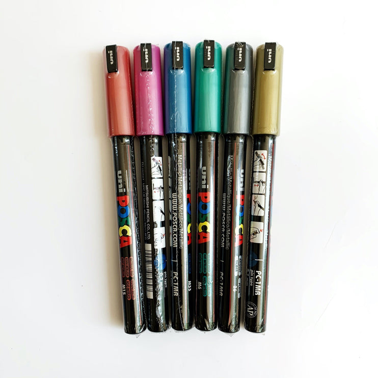 Set de 6 Posca PC - 1MR - Metálicos - ColorSwatch