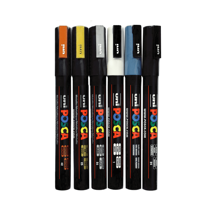 Set de 6 Posca PC - 3M - Shadowing - ColorSwatch
