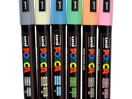 Set de 6 Posca PC - 5M - PALE - ColorSwatch