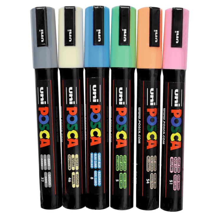 Set de 6 Posca PC - 5M - PALE - ColorSwatch