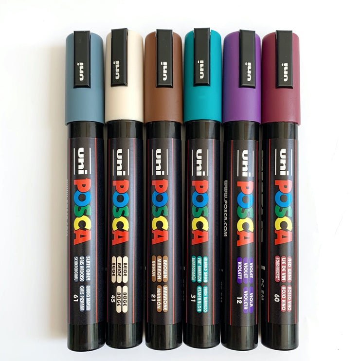 Set de 6 Posca PC - 5M - SOHO - ColorSwatch