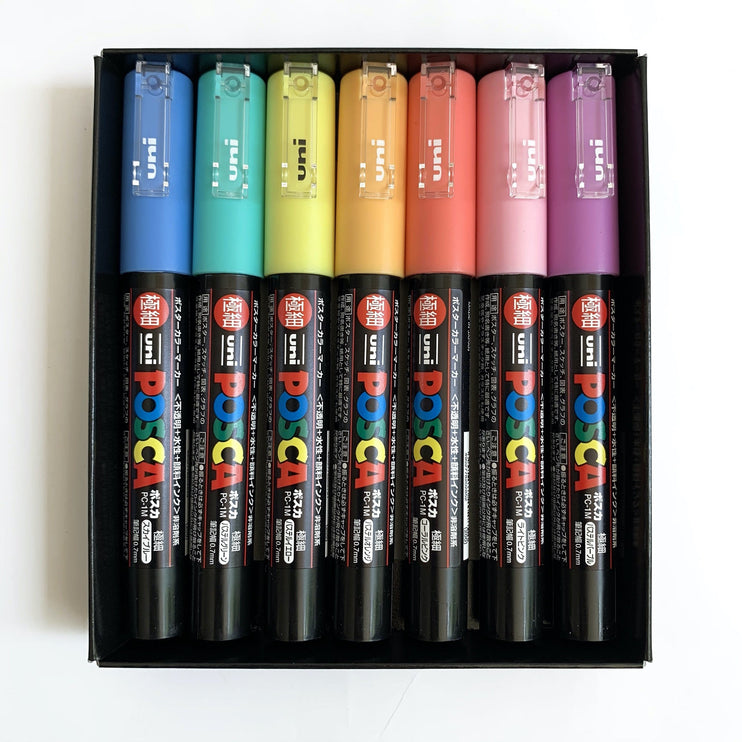 Set de 7 Posca PC - 1M - Pastel - ColorSwatch